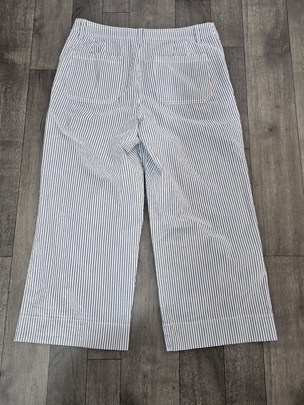 Talbots Blue and White Striped Seersucker Nautical Preppy Coastal Grandma {BX26} - Picture 5 of 7